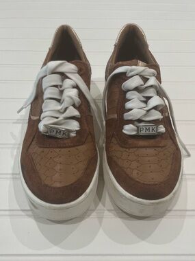 PMK, Women’s, Brown Suede & Leather Casual Sneakers, Size 8